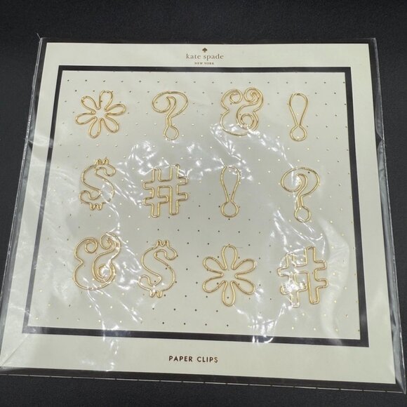 Kate Spade Expletive Paper Clips in Gold NWT - Picture 2 of 12